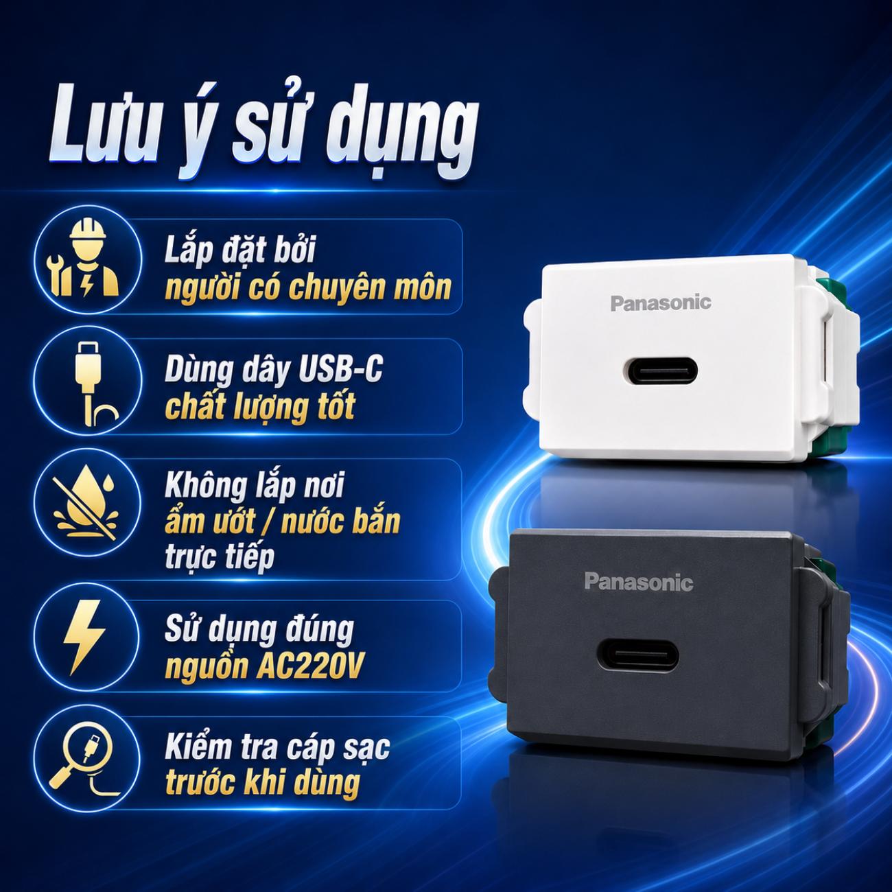 Ổ cắm USB Panasonic 1 cổng C PD-18W 1-port USB-C PD Charger